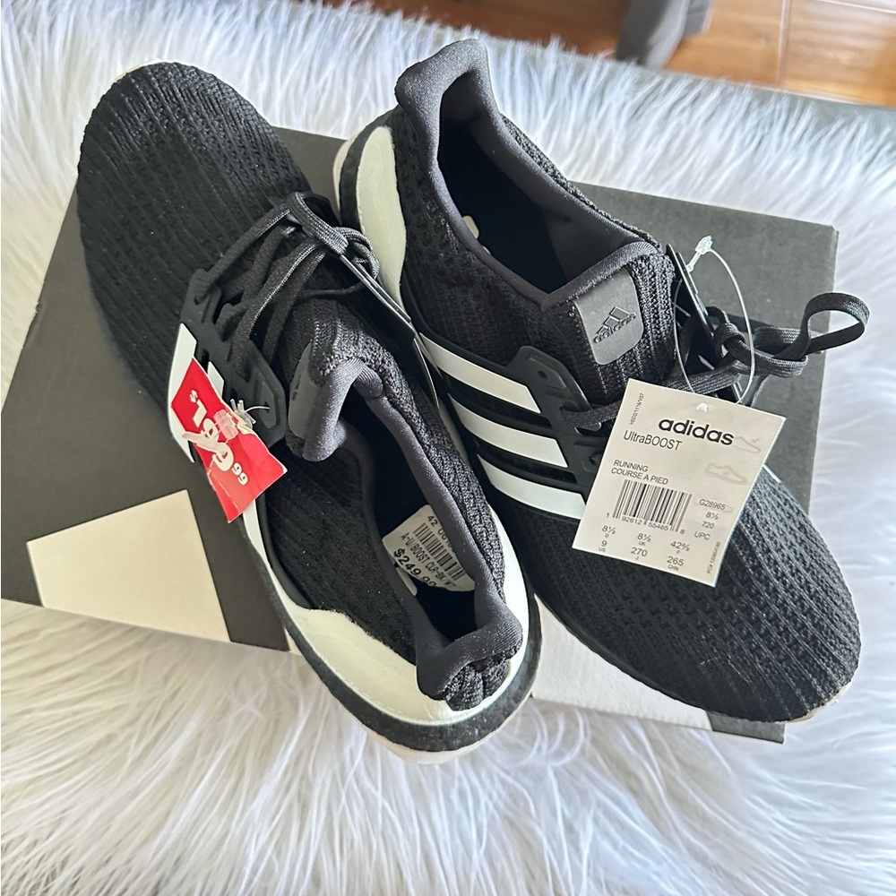 Adidas UltraBoost Black and White Athletic Shoes Mesh Upper